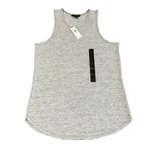 Banana Republic Striped Gray Scoop Neck Sleeveless Tank Top Size M #1780 NWT